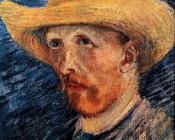 文森特 威廉 梵高 : 戴草帽自画像